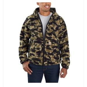 Mens Carhartt rain defender relaxed fit fleece reversible jacket
